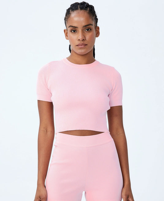 Cotton on Women's Summer Knit T-Shirt Pink Size Medium