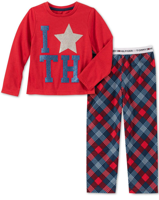 Tommy Hilfiger Little Girl's 2 Pc Plaid Pajama Set Red Size 2XS