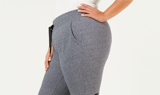 Calvin Klein Women's Performance Plus Active Fleece Jogger Pants Grey Size 2X