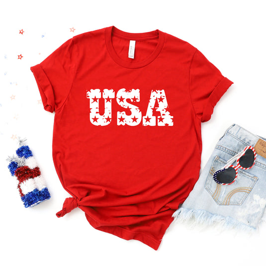 USA Distressed Stars | Short Sleeve Graphic Tee