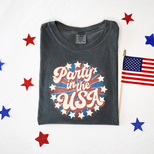 Party in the USA Circle | Garment Dyed Short Sleeve Tee