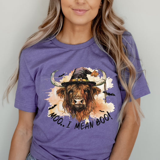 I Mean Boo Longhorn Cow | Short Sleeve Crew Neck