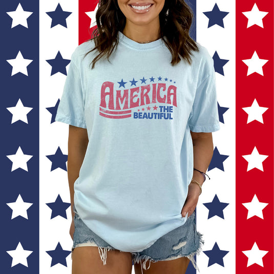 Retro America the Beautiful | Garment Dyed Short Sleeve Tee