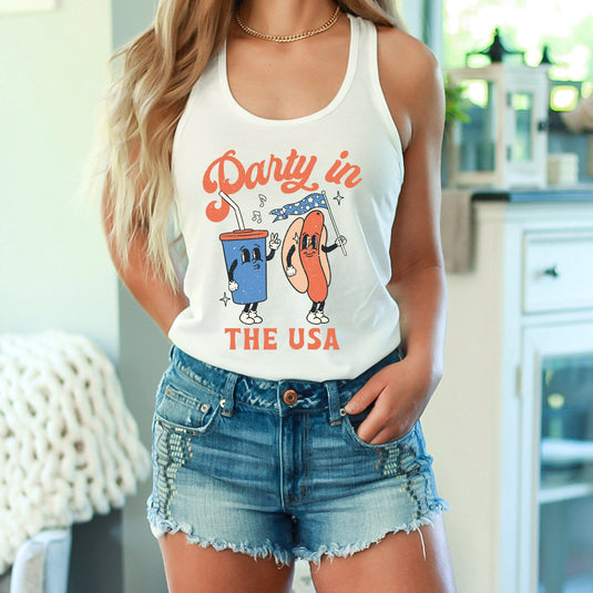 Party in the USA Hot Dog | Racerback Tank