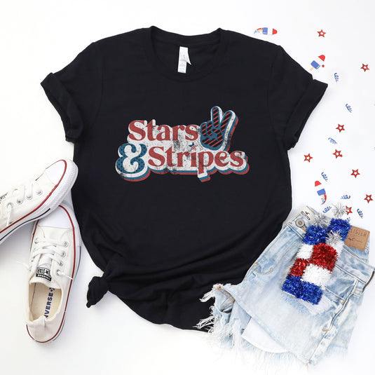 Stars and Stripes Distressed | Short Sleeve Graphic Tee
