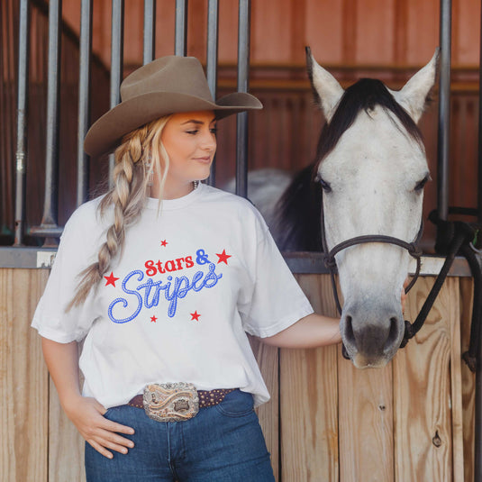 Western Stars and Stripes | Garment Dyed Short Sleeve Tee