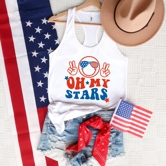 Oh My Stars Smiley Face | Racerback Tank