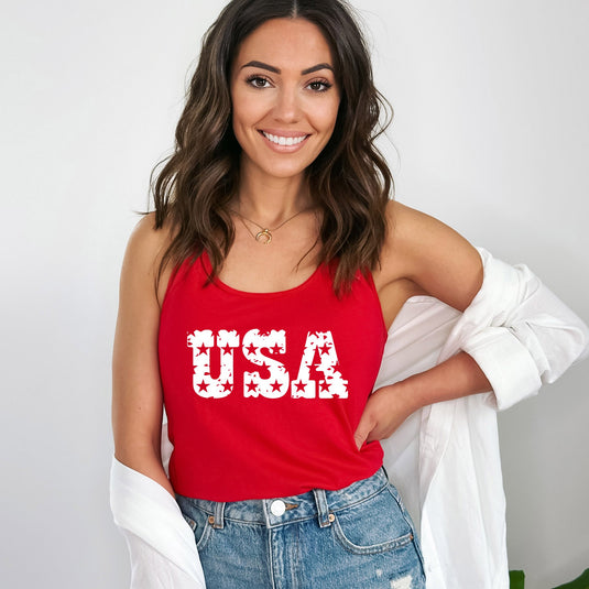 USA Distressed Stars | Racerback Tank