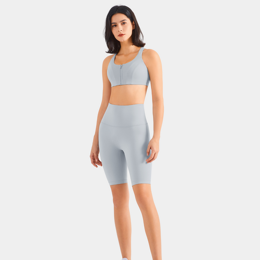 Lily 8" Seamless High-Waist Short - Rhino Grey