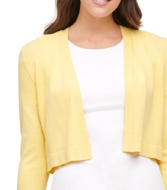 Tommy Hilfiger Women's Button Sleeve Cardigan Yellow Size X-Large
