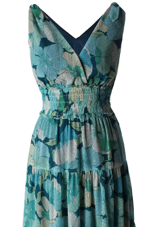 Taylor Women's Smocked Waist Maxi Dress Green Size 6