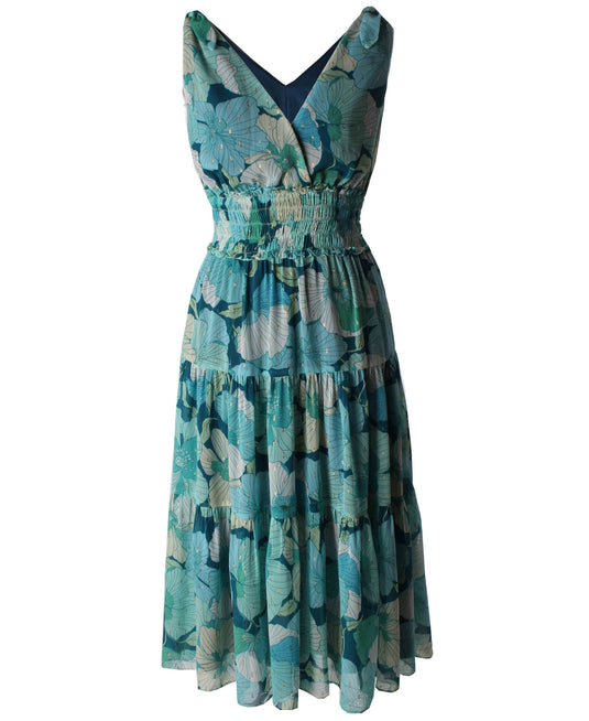 Taylor Women's Smocked Waist Maxi Dress Green Size 6