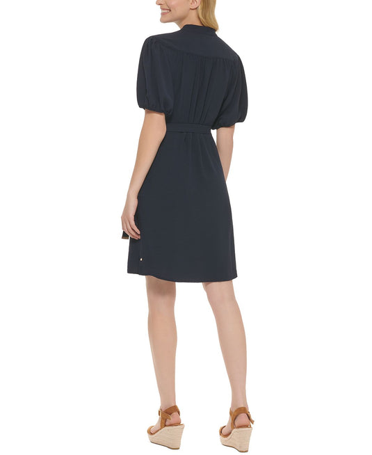 Tommy Hilfiger Women's Balloon Sleeve Dress Blue Size 12