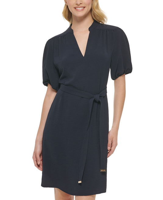 Tommy Hilfiger Women's Balloon Sleeve Dress Blue Size 12