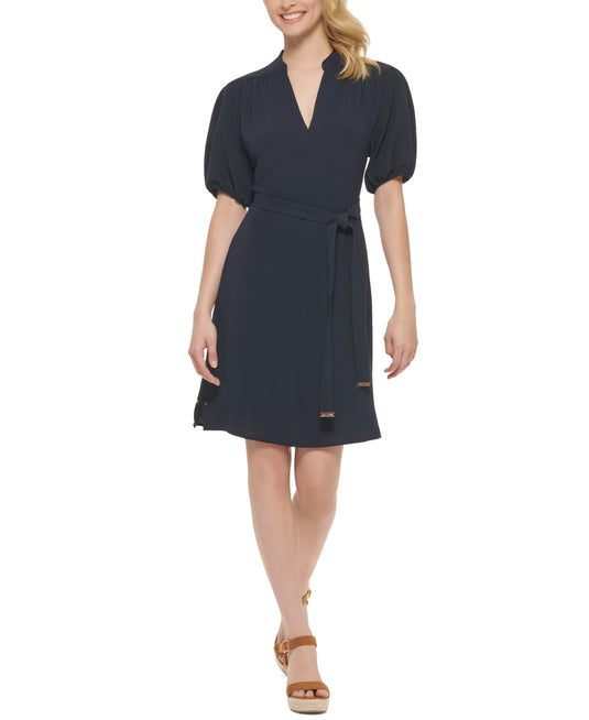 Tommy Hilfiger Women's Balloon Sleeve Dress Blue Size 12