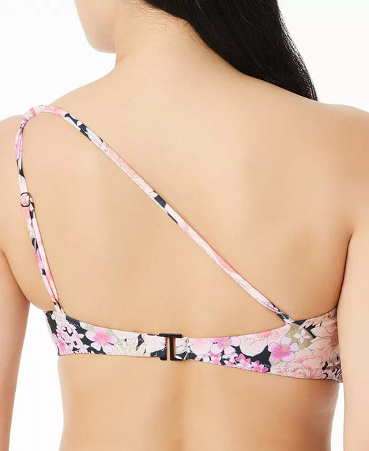 Sanctuary Women's Petal Pusher One-Shoulder Bikini Top Swimsuit Pink