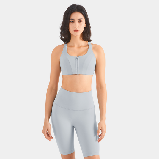 Lily 8" Seamless High-Waist Short - Rhino Grey