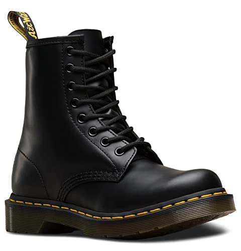 Dr. Martens, Women’s 1460 Original Smooth Leather 8-Eye Boot, Black Smooth, 7 W