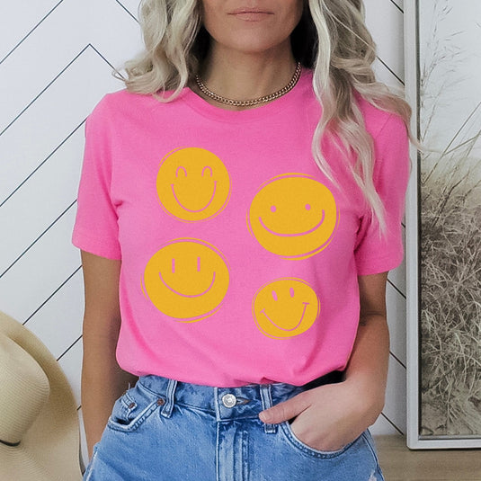 4 SMILEY FACES TEE