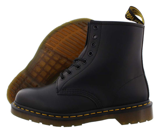 Dr. Martens, 1460 Greasy Leather 8-Eye Boot for Men and Women, Black, 10 US Men/11 US Women