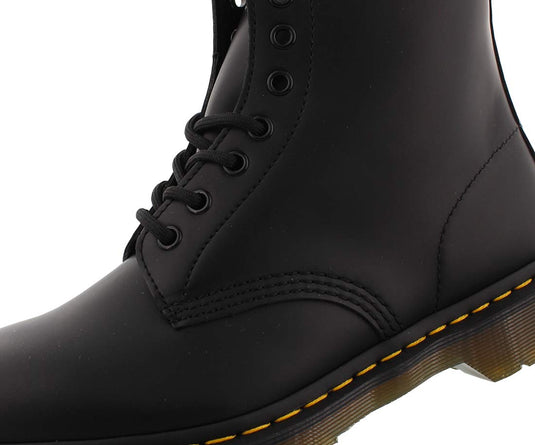 Dr. Martens, 1460 Greasy Leather 8-Eye Boot for Men and Women, Black, 10 US Men/11 US Women