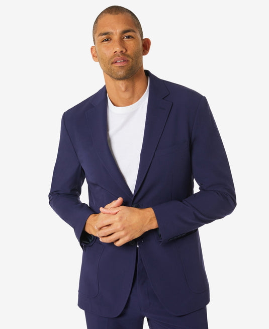 Michael Kors Men's Modern Fit Stretch Solid Suit Jacket Blue Size 48