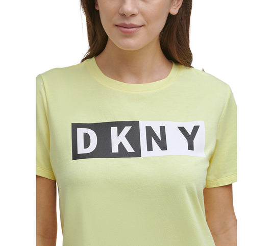 DKNY Women's Logo T-Shirt Yellow Size S