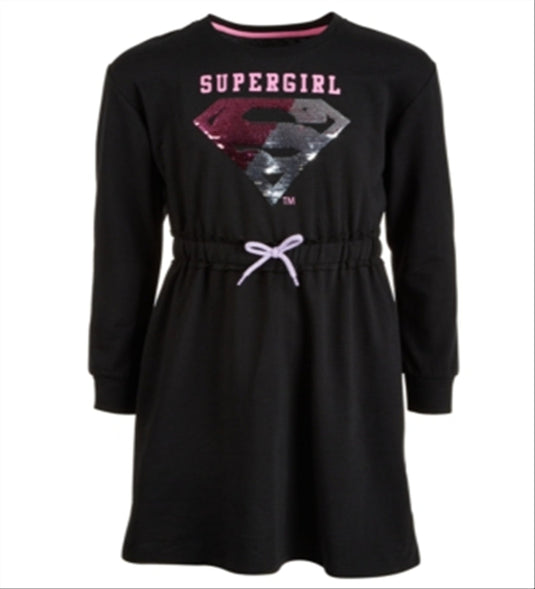 DC Comics Big Girl's Supergirl Dress Black Size Medium