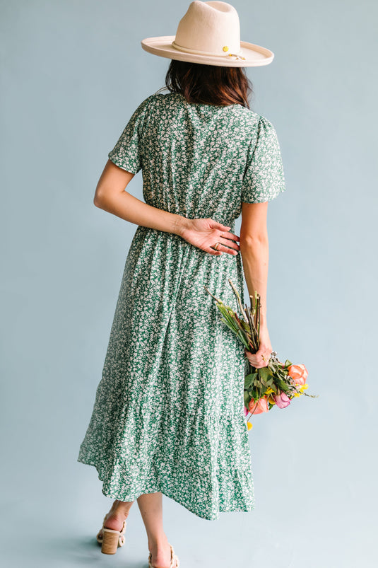 Mayfield Floral Dress // Green