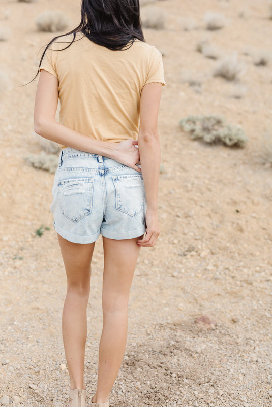 Blank Space KanCan Distressed Whitewash Shorts