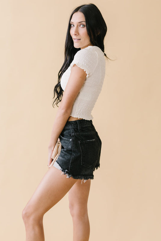 Always Yours Kancan Shorts // Dark Grey Wash