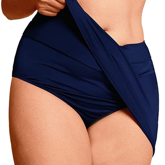 Swim Solutions Women's Plus Swim Skort Swimsuit Navy Size 22W