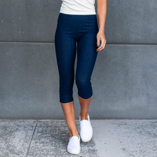 Truly Contagious Premium Stretch Soft High Waisted Jeggings for Women- Denim Leggings - Cotton Stretch Blend - Capri (Truly Contagious - New Mix)