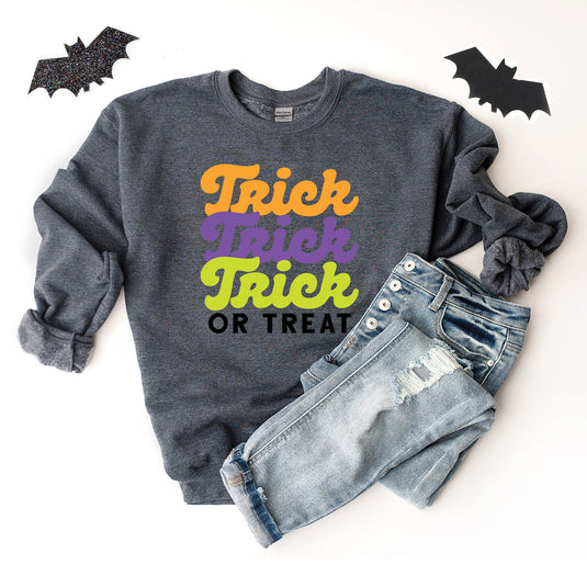 Trick or Treat Colorful Stacked | Sweatshirt