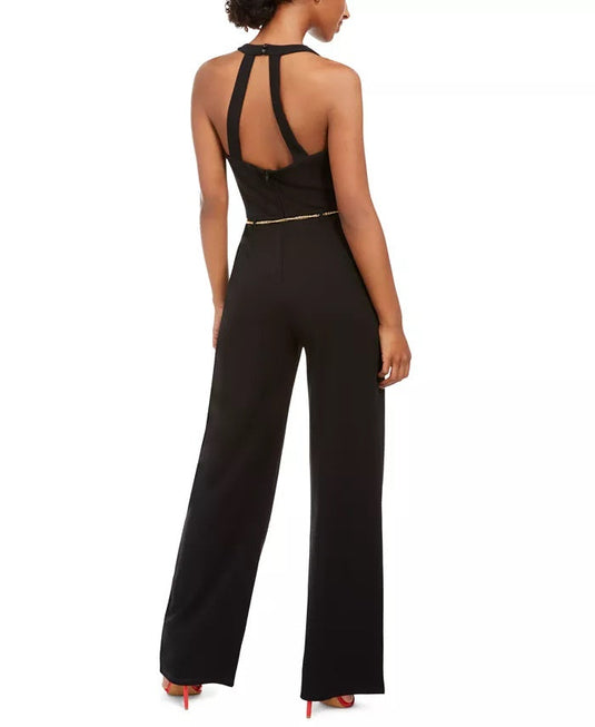 As U Wish Junior's Jumpsuit With Chain Belt Black