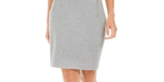 Calvin Klein Women's Zip Pocket Pencil Skirt Silver Size 12