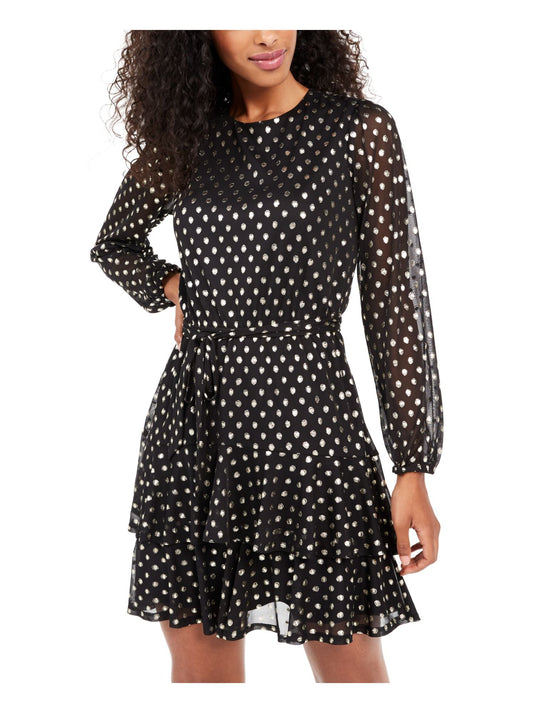 City Studios Women's  Dolman Sleeve Fit + Flare Dress Juniors Black Size Medium