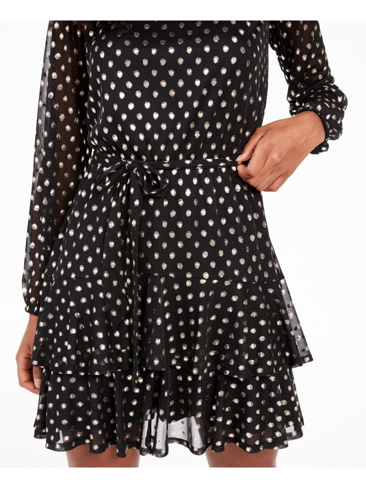 City Studios Women's  Dolman Sleeve Fit + Flare Dress Juniors Black Size Medium