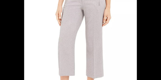 Calvin Klein Women's Petite Zipper-Pocket Cropped Twill Pants Black Size 8 Petite