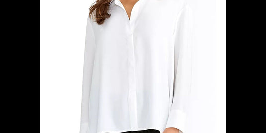 Rachel Roy Women's Button-Front Shirt Ivory Size Large