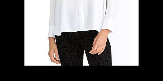 Rachel Roy Women's Button-Front Shirt Ivory Size Large
