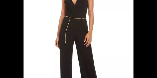 As U Wish Junior's Jumpsuit With Chain Belt Black