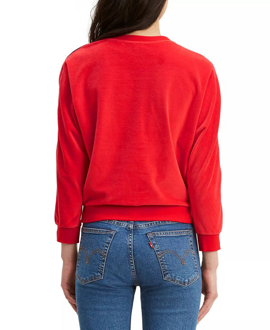 Levi's Women's Velour Dolman-Sleeve Top Red Size X-Small