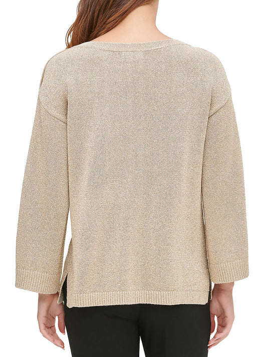 Calvin Klein Women's Boatneck Pullover Sweater Gold Size X-Small