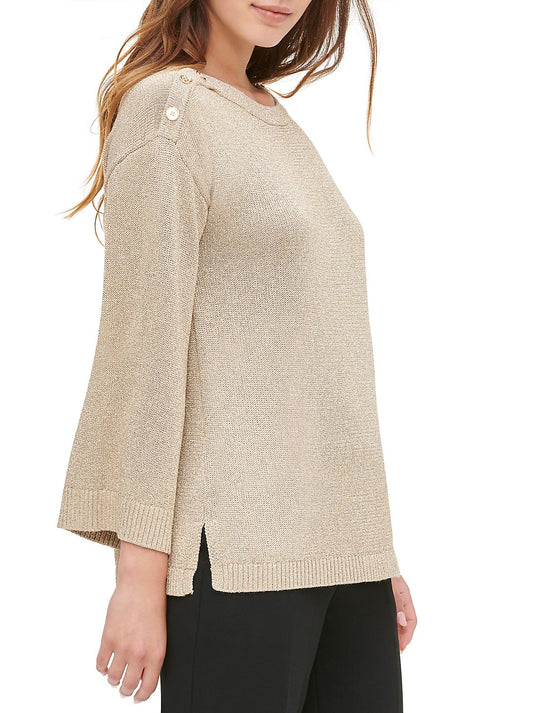 Calvin Klein Women's Boatneck Pullover Sweater Gold Size X-Small