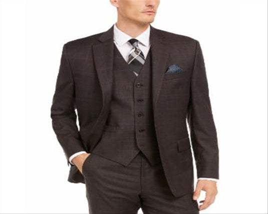 Ralph Lauren Men's Classic Fit UltraFlex Stretch Windowpane Suit Separate Jacket Brown Size 48 Long