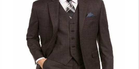 Ralph Lauren Men's Classic Fit UltraFlex Stretch Windowpane Suit Separate Jacket Brown Size 48 Long