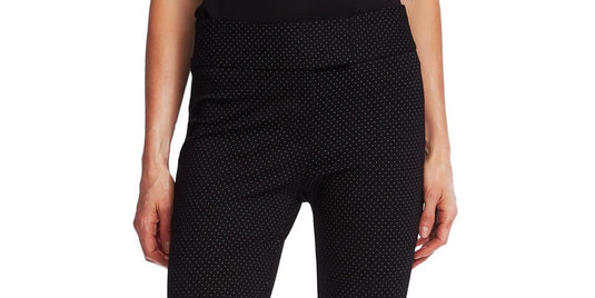 CeCe Women's Polka Dot Mini Bootcut Pants Black Size 6