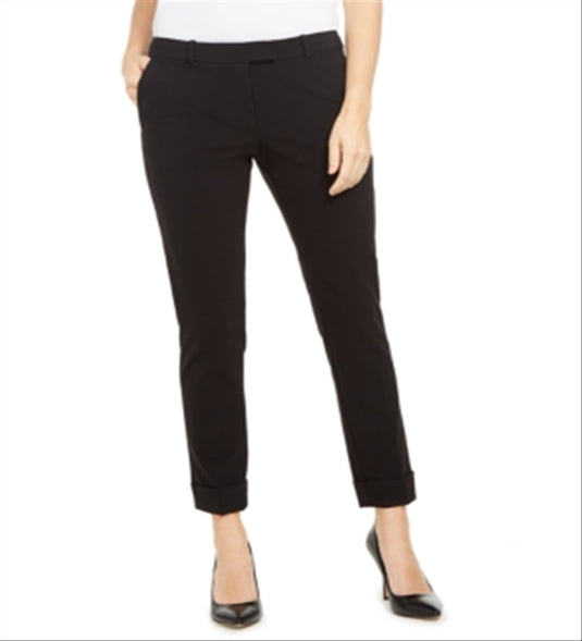 Calvin Klein Women's X Fit Slim Fit Dress Pants Black Size -0-0