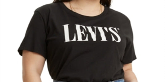 Levi's Women's Serif Logo Perfect Shirts Tee Black Size 1X